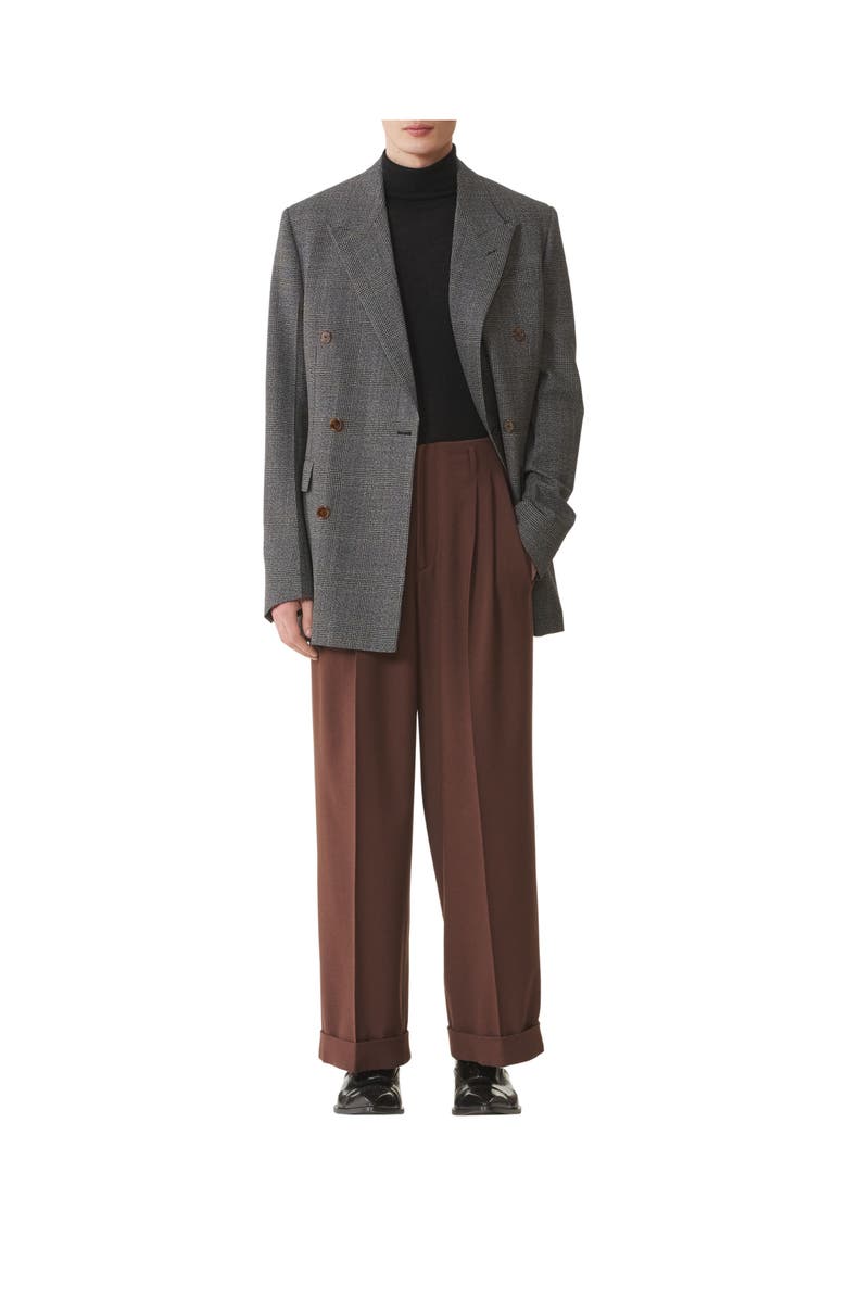 Lanvin Prince Of Wales Wool Jacket, Alternate, color, Dark Grey Melange