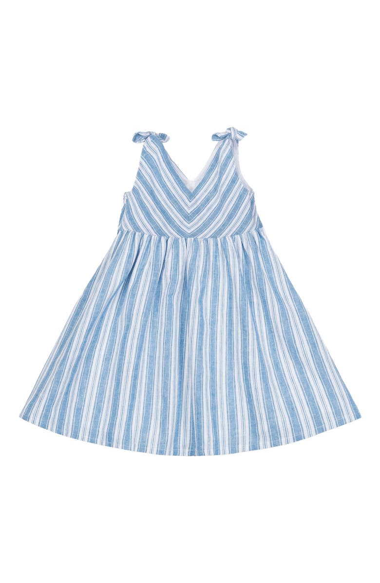 Hope & Henry Baby Girls' Organic Eyelet Bow Shoulder Dress, Infant, Alternate, color, Blue Variegated Stripe