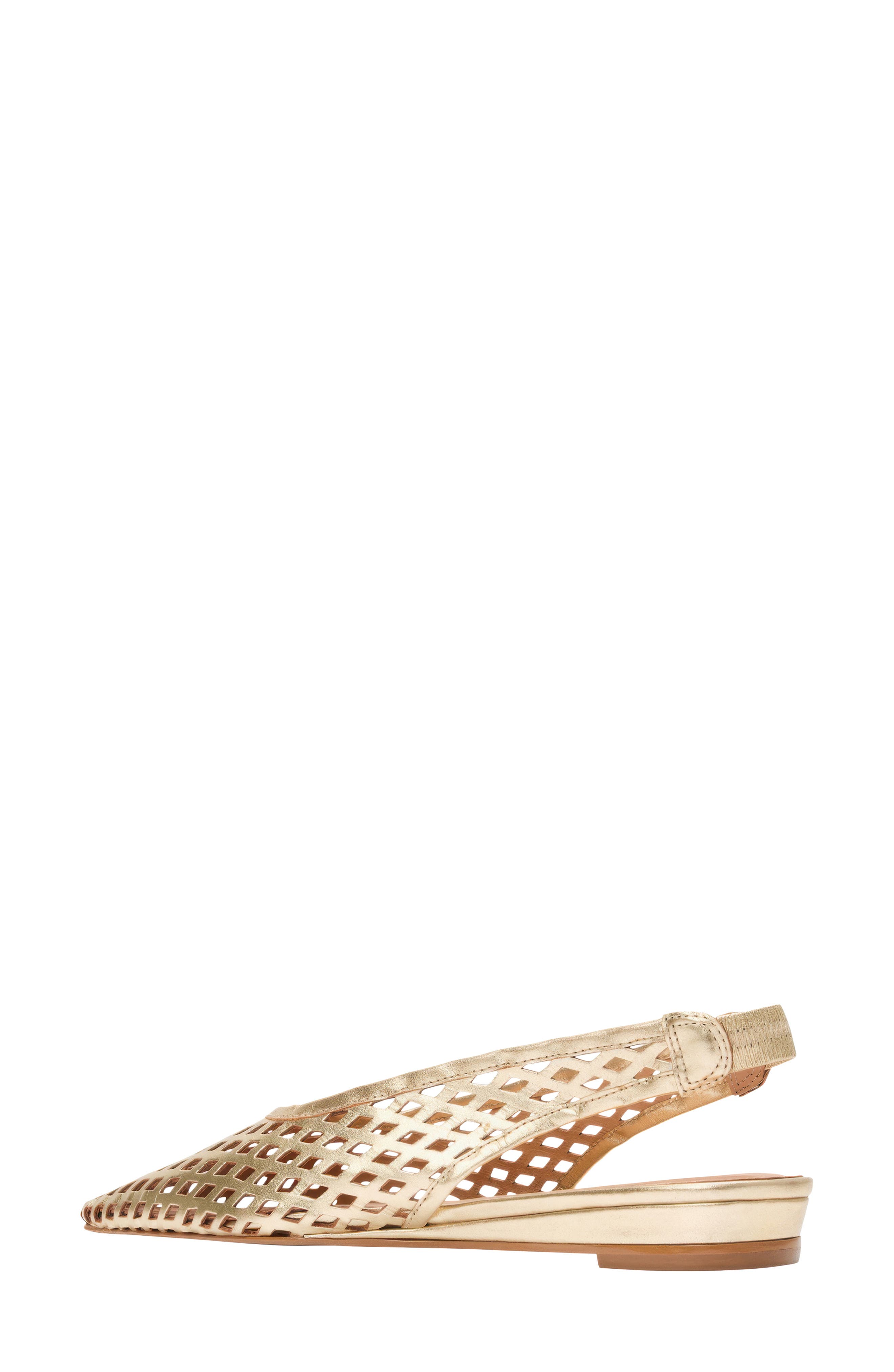 André Assous Brielle Pointed Toe Slingback Flat, Alternate, color, Platino