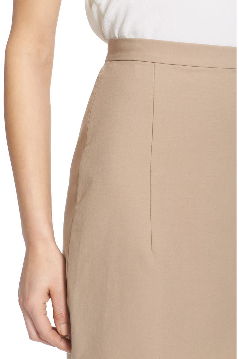 'Hemdall' Stretch Cotton Midi Skirt, Alternate, color, SAND KHAKI