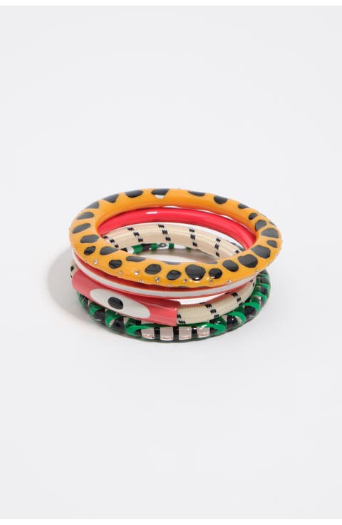 Resin Texture Bangle Set