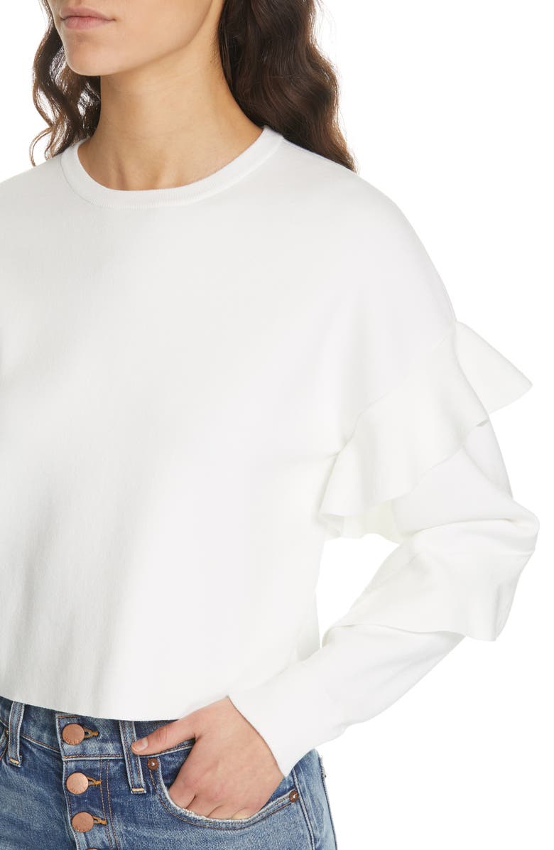 Alice + Olivia Ruffle Sleeve Sweater, Alternate, color, 