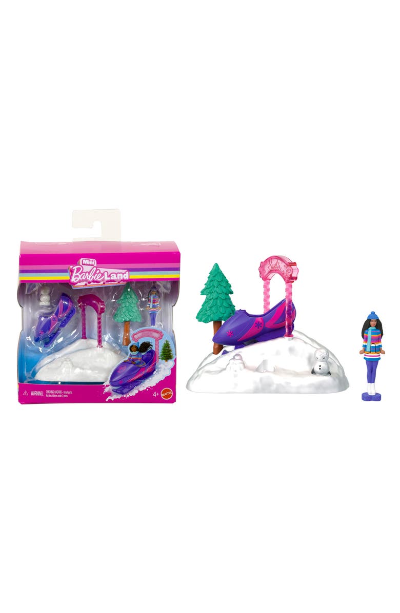 Barbie Mini BarbieLand 1.5-Inch Doll & Snowmobile Set, Main, color, 