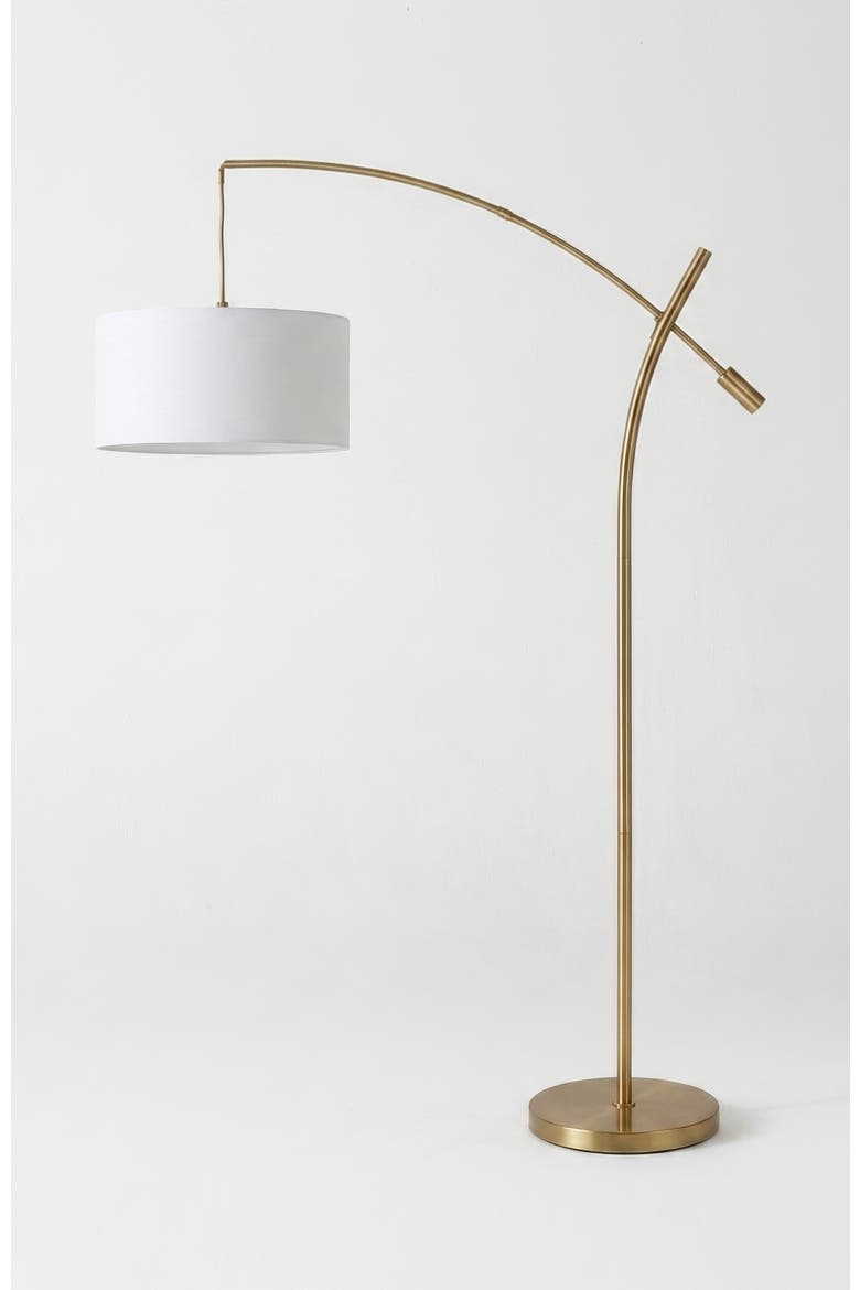 Grayson 84" LED Arc Floor Lamp with Adjustable Arm, Brass, Main, color, Brass