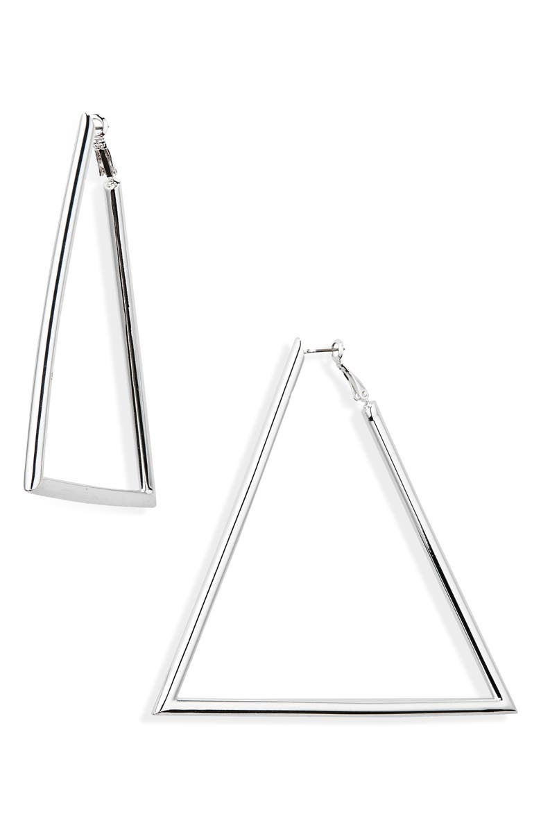 Nine West Triangle Hoop Earrings, Main, color,