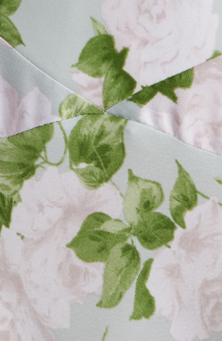 WAYF Lucasta Floral Satin Gown, Alternate, color, Sage Roses