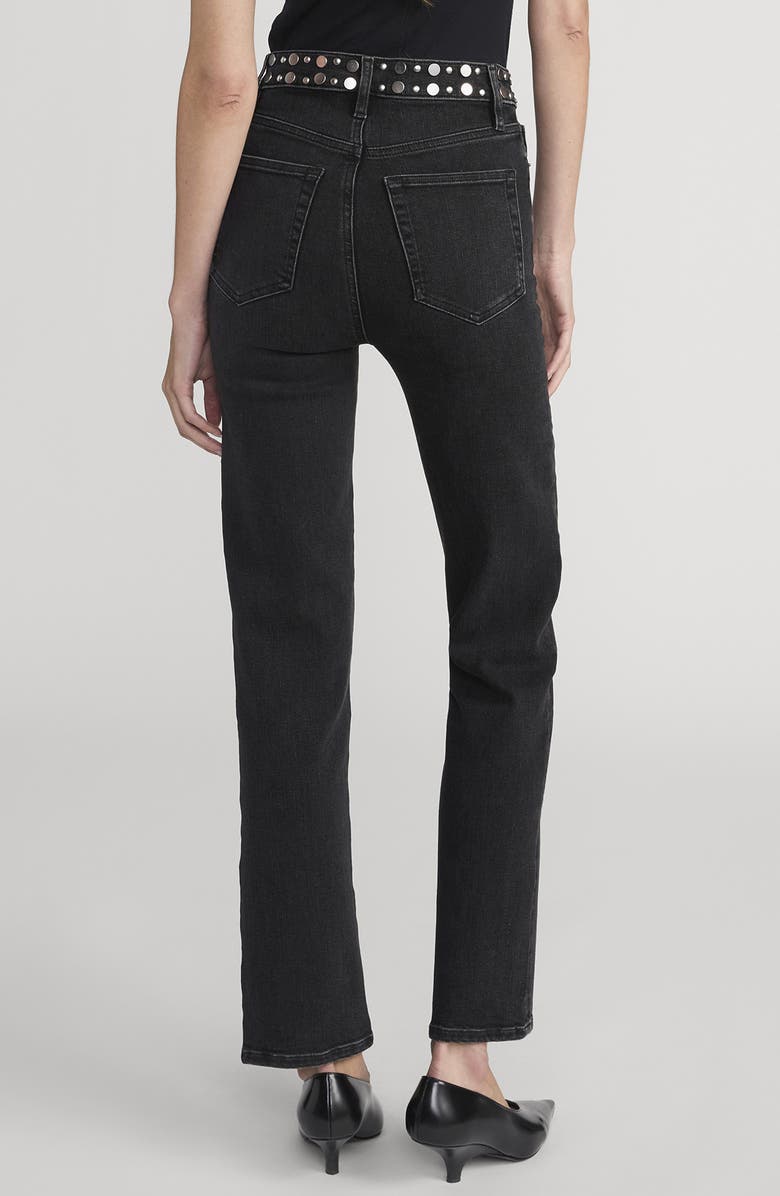 FRAME Le Sleek Studded Ankle Straight Leg Jeans, Alternate, color, Meteor