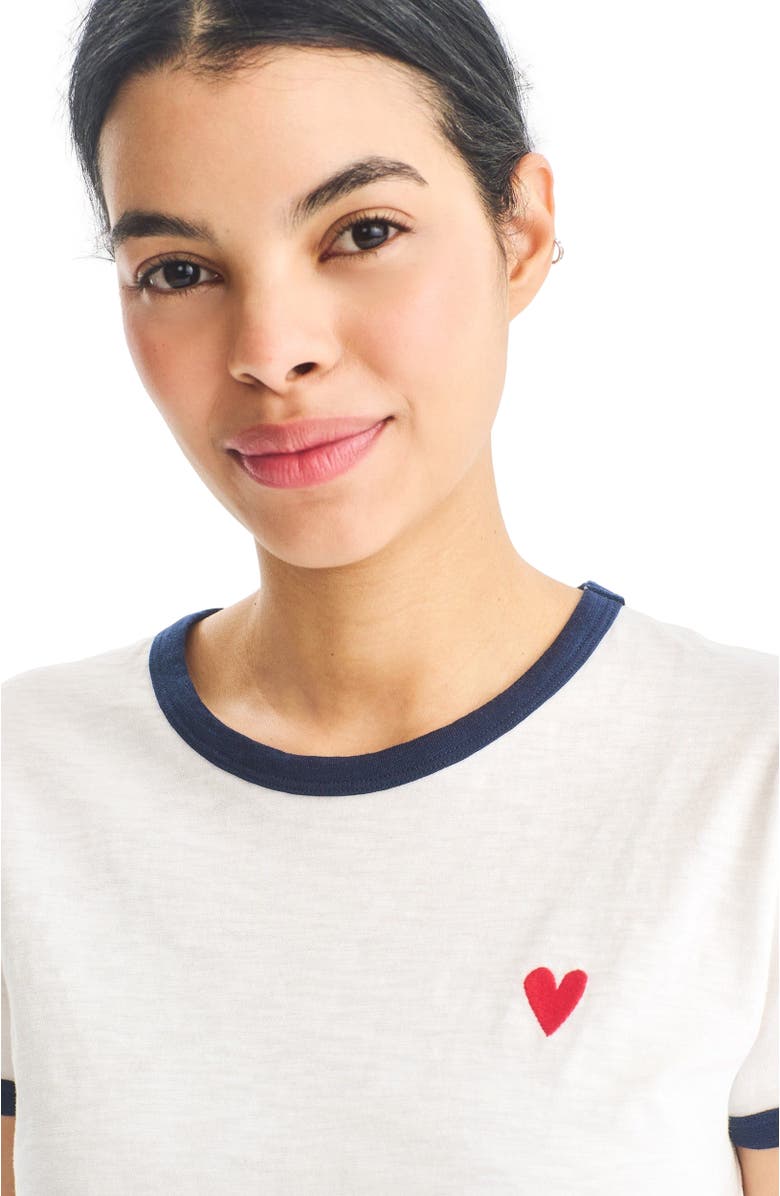 Primary Women's Fit Embroidered Heart Ringer Tee, Alternate, color, 