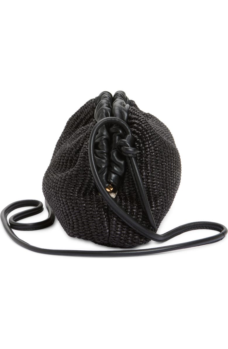 Mansur Gavriel Mini Cloud Woven Raffia Clutch, Alternate, color, Black