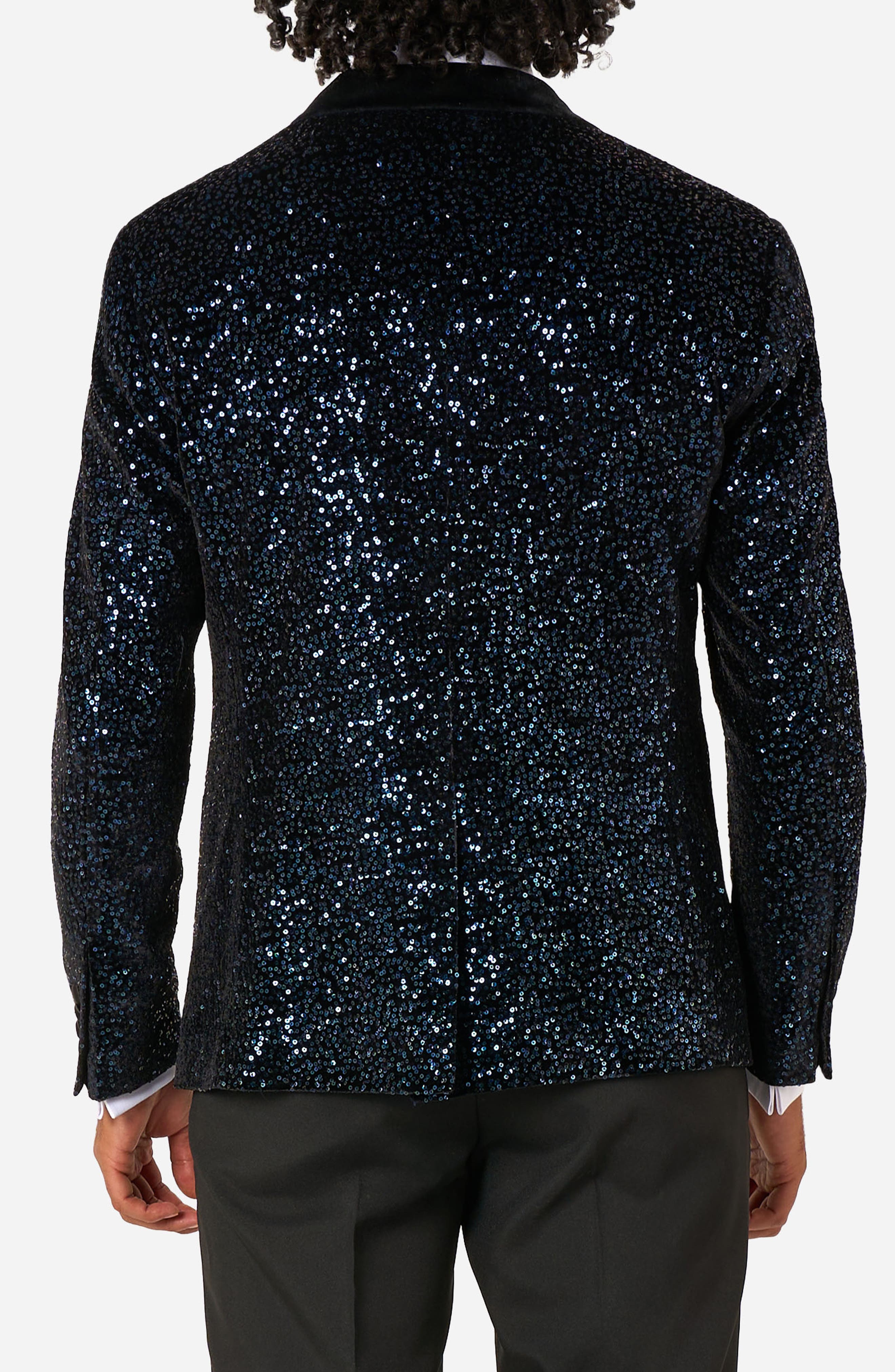 Navy Sequin Dinner Jacket - image 2