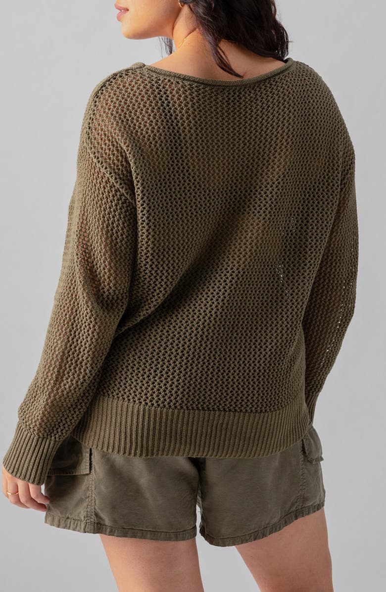 Sanctuary Open Stitch Sweater, Alternate, color, Burnt Olive