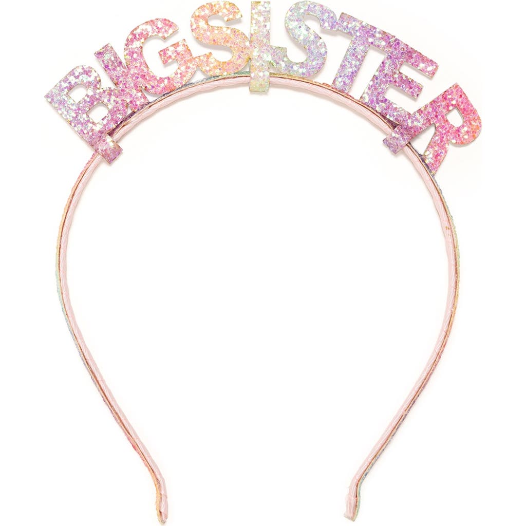 Sweet Wink Pastel Rainbow Big Sister Headband In Multicolor