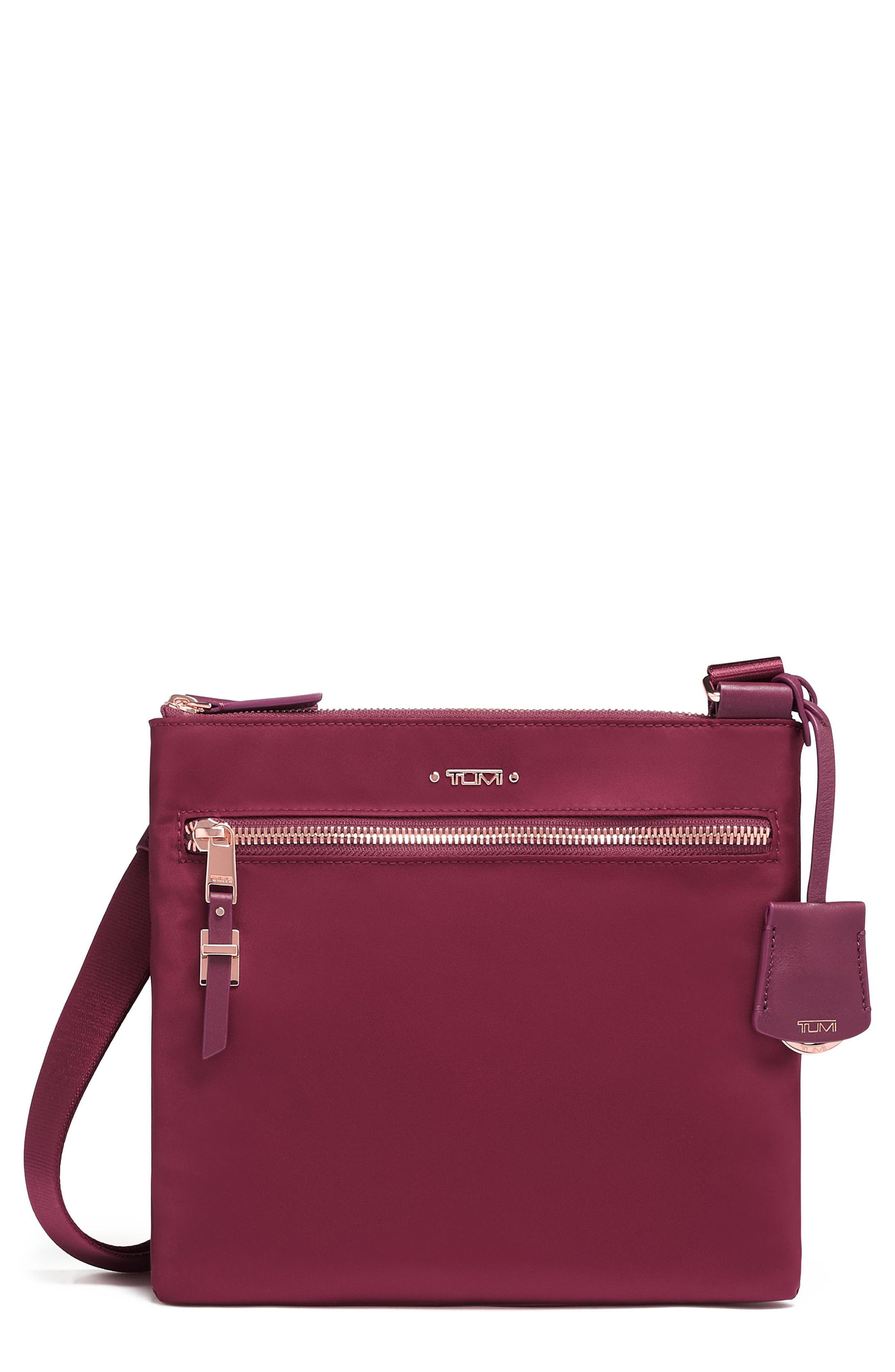 Voyageur Tula Nylon Crossbody Bag, Main, color, BERRY