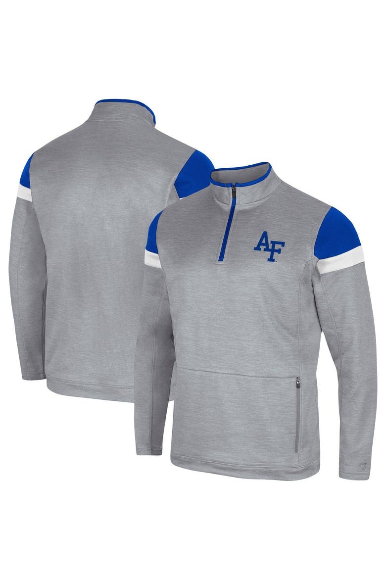 Men's Colosseum Gray Air Force Falcons Bingo Quarter-Zip Jacket, Main, color, Gray