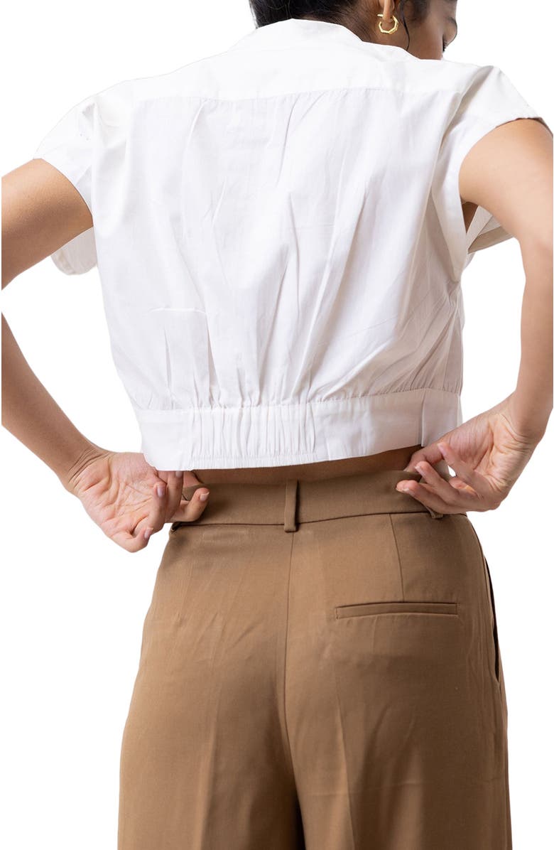 Reistor Oversized Crop Shirt, Alternate, color, Shell Off-White