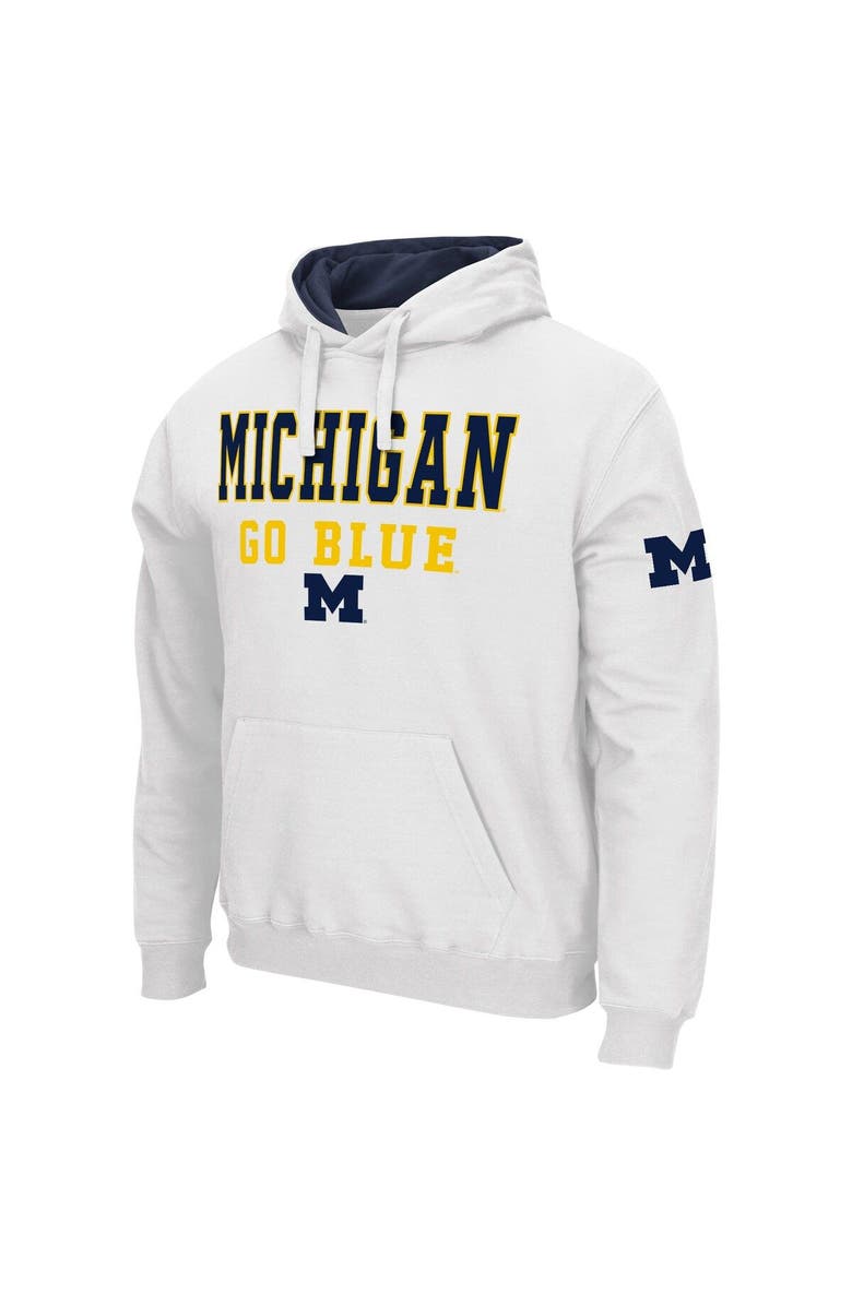 COLOSSEUM Men's Colosseum White Michigan Wolverines Sunrise Pullover Hoodie, Alternate, color, White