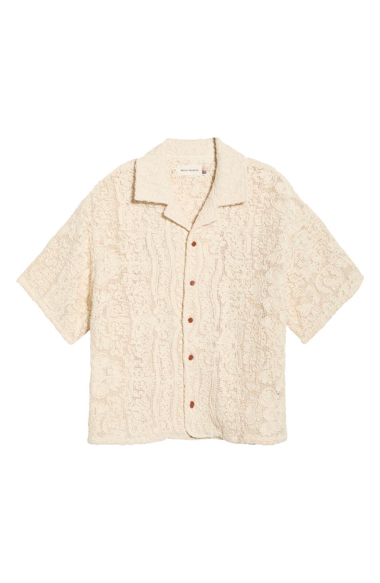 HONOR THE GIFT Mind Maze Cotton Blend Camp Shirt, Main, color, Natural