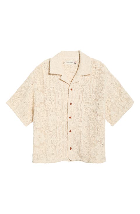 Mind Maze Cotton Blend Camp Shirt