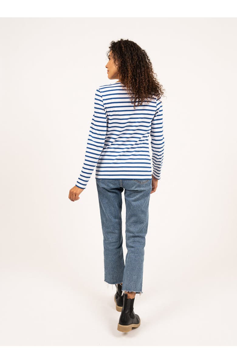 Saint James MINQUIDAME - Breton Striped Shirt with Long Sleeve, Alternate, color, White/Royal Blue