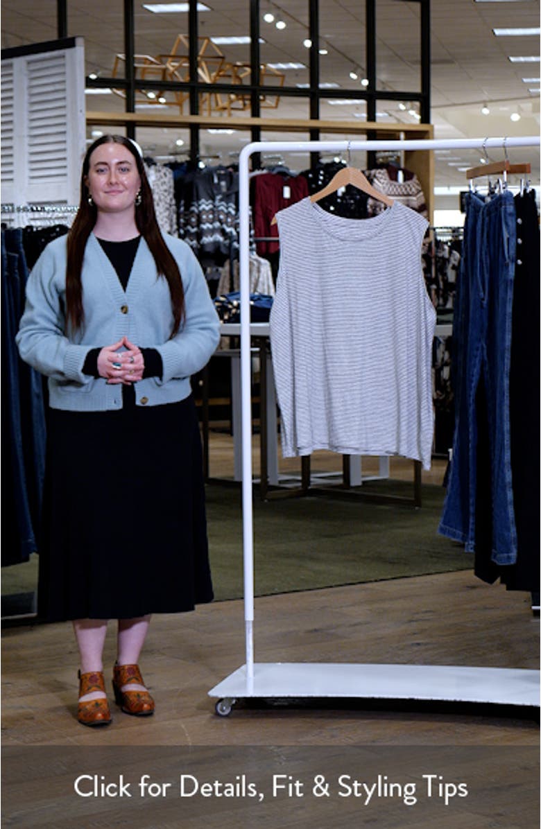 Stripe Crewneck Organic Linen Tank, sales video thumbnail