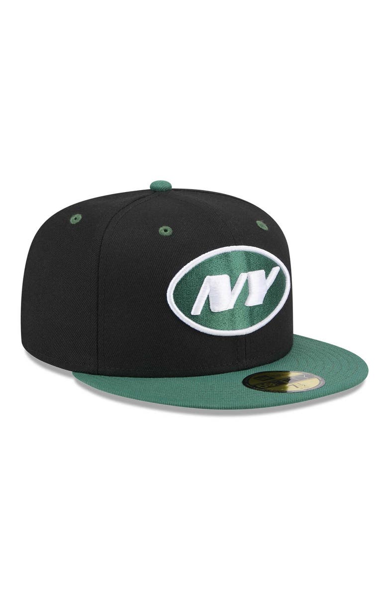 New Era Men's New Era Black/Green New York Jets Flipside 2Tone 59FIFTY Fitted Hat, Alternate, color, Black