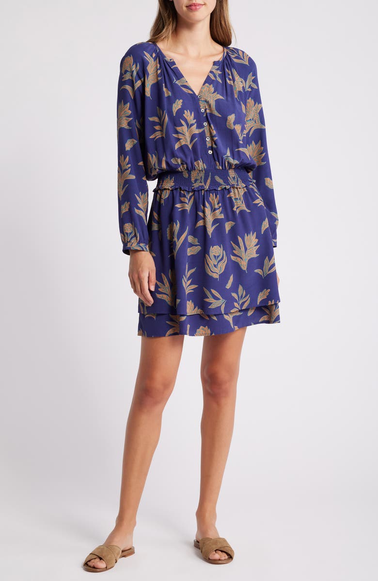 Hatley Mia Smocked Waist Long Sleeve Dress, Main, color, 