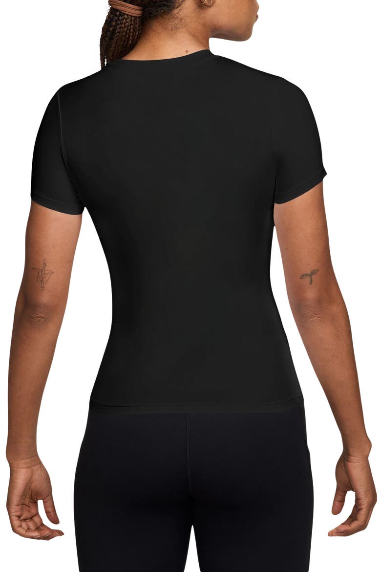 One Fitted T-Shirt, Alternate, color, BLACK/ WHITE