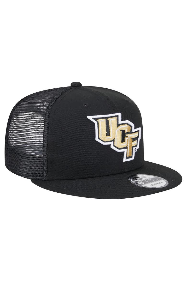Men's New Era Black UCF Knights Trucker 9FIFTY Snapback Hat, Alternate, color, Black