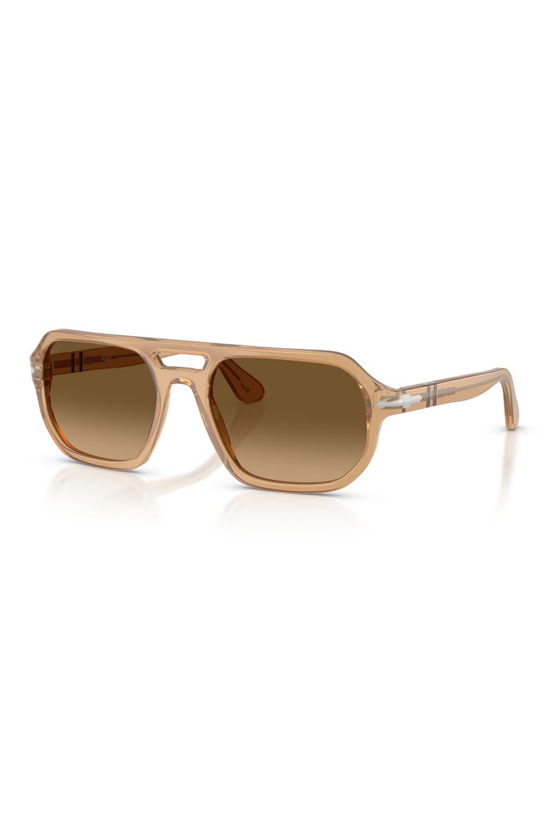Guido 56mm Gradient Polarized Pillow Sunglasses, Alternate, color, OPAL BEIGE / GRADIENT BROWN