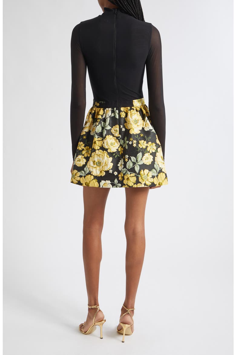 Chara Mock Neck Long Sleeve Minidress, Alternate, color, BLACK/ MULTI