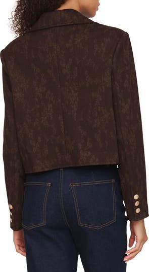 Floral Jacquard Crop Jacket