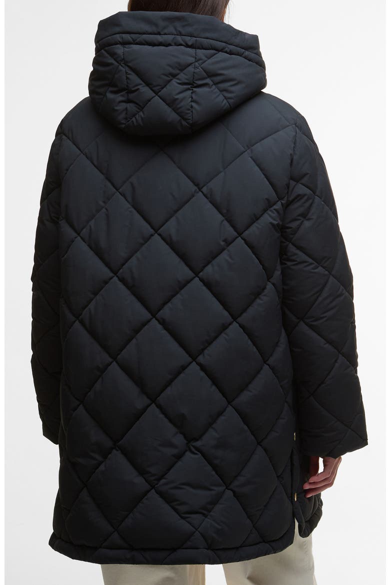 Kailyn Quilted Hooded Coat, Alternate, color, BLACK/ CLASSIC TARTAN