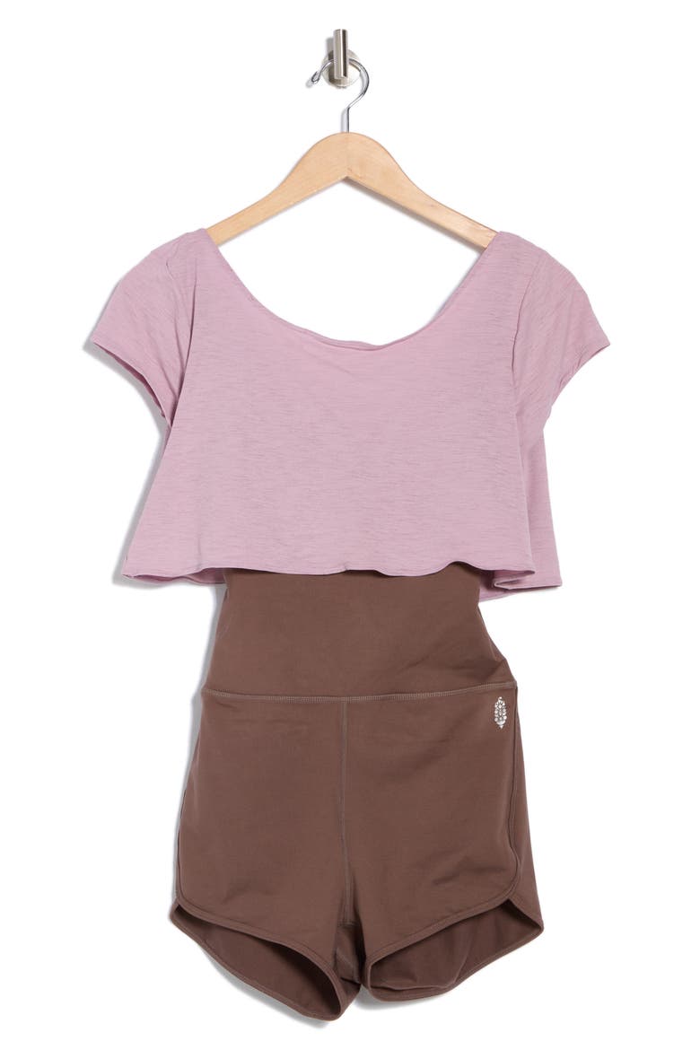 Twist & Shout Romper, Alternate, color, BROWN