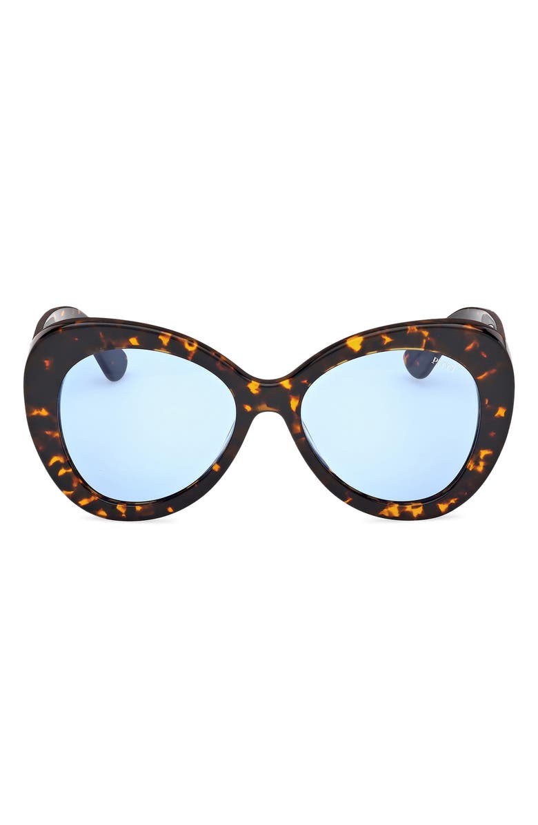 Emilio Pucci 56mm Round Sunglasses, Main, color, Dark Havana / Bright Blue