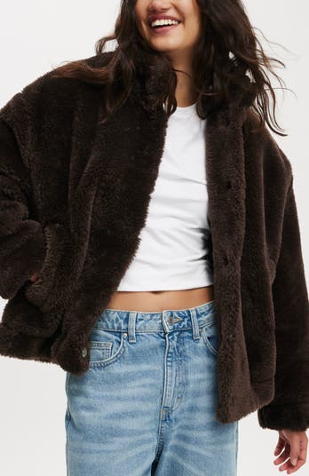 Cotton on fur jacket best sale