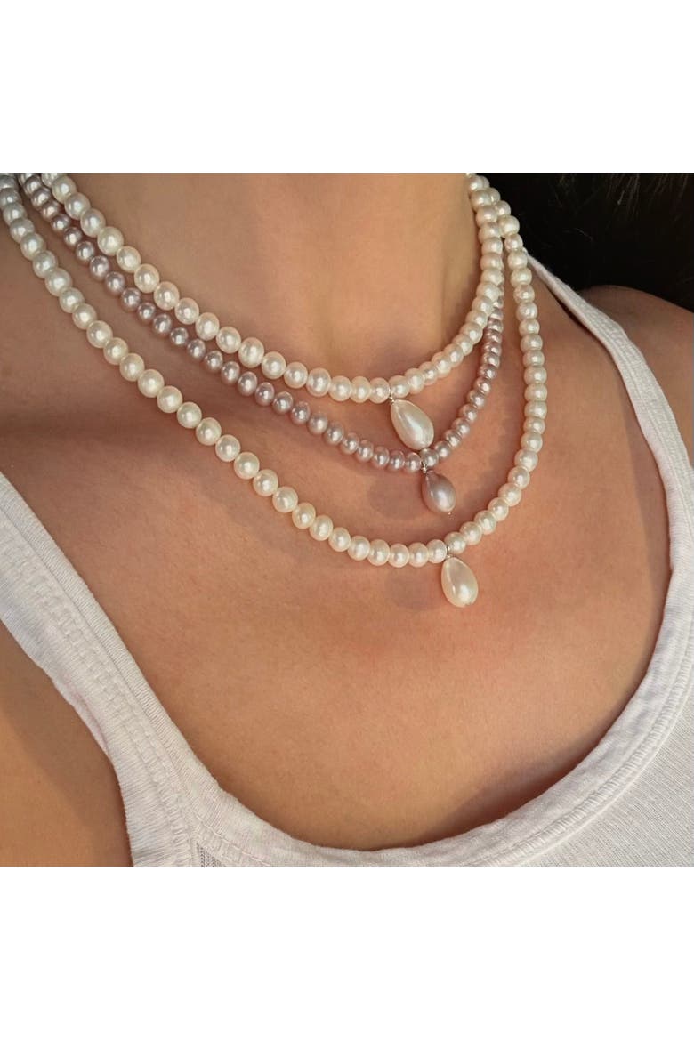 The Aura Pink Pearl Necklace, Alternate, color, Lavender-pink