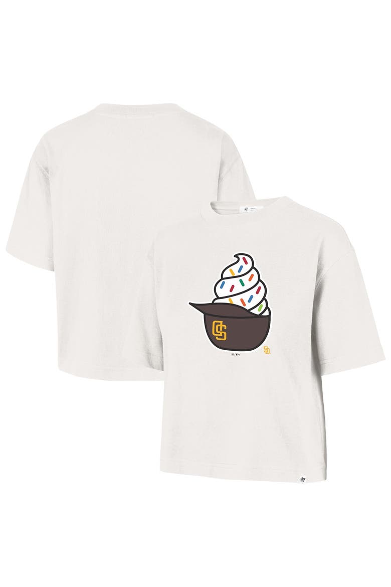 Women's '47  Sand San Diego Padres Ice Cream Helmet T-Shirt, Main, color, Sand