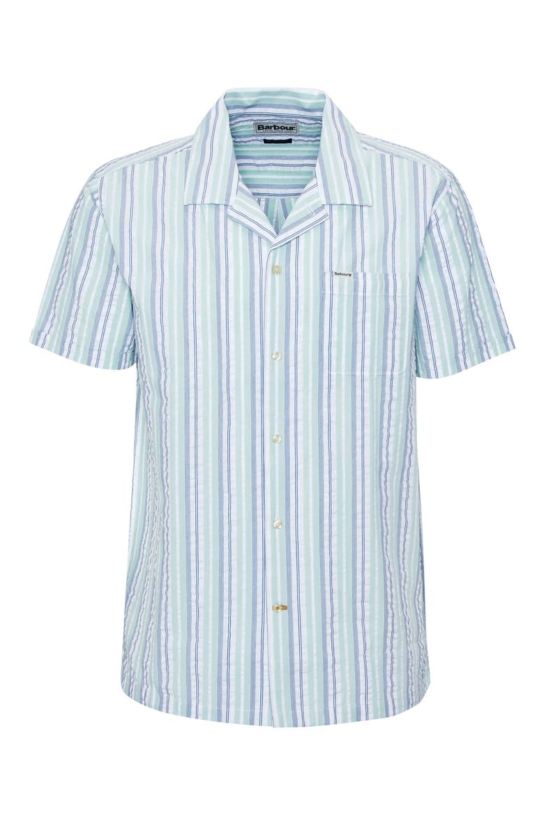 Beechcroft Stripe Cotton Seersucker Camp Shirt, Alternate, color, PALE APPLE