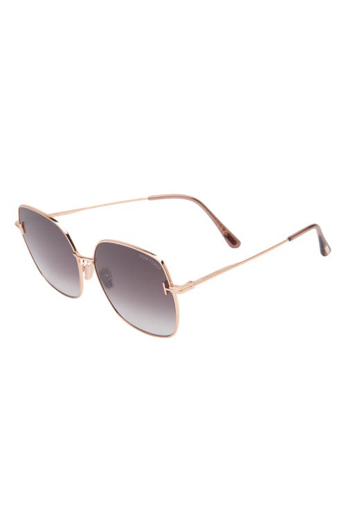 Tom Ford 59mm Square Gradient Sunglasses In Brown