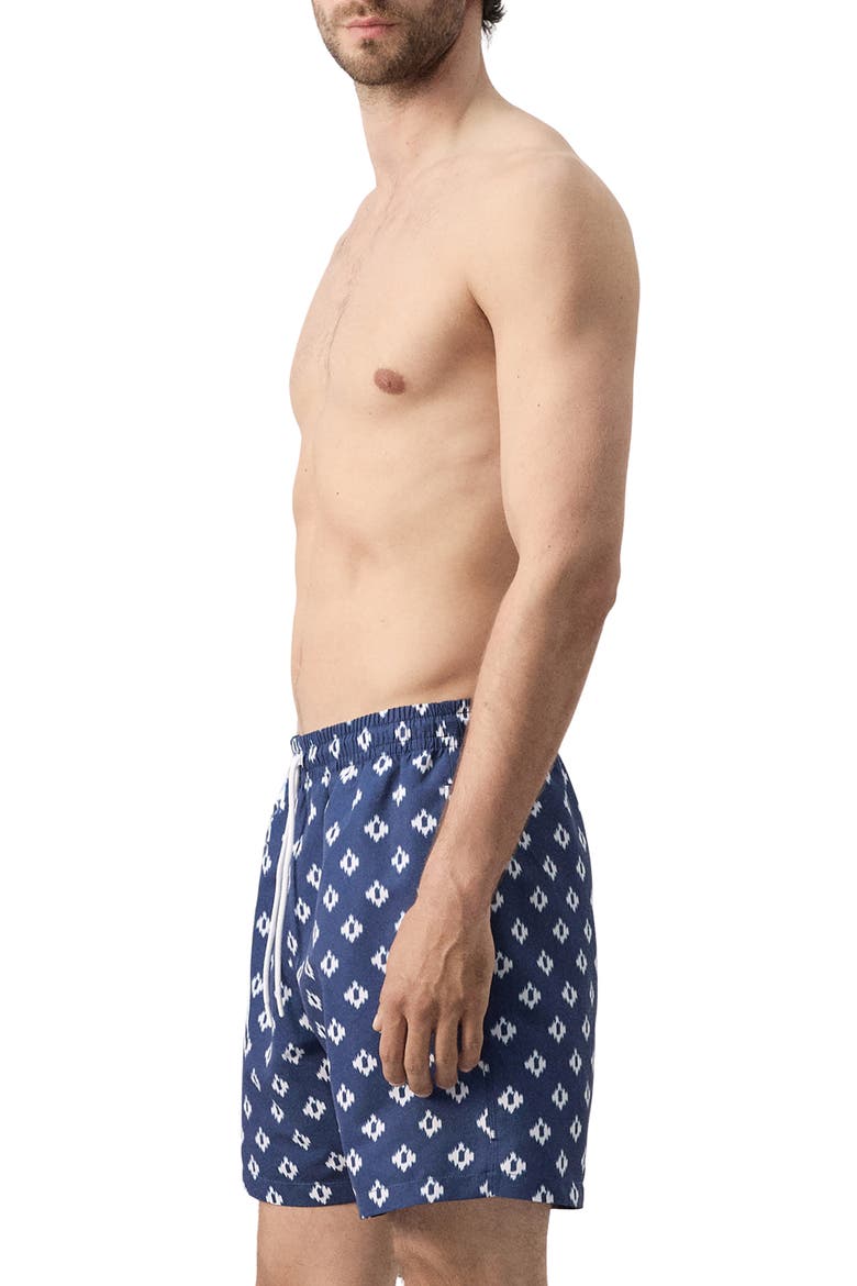 Print Swim Trunks, Alternate, color, INDIGO BLUE