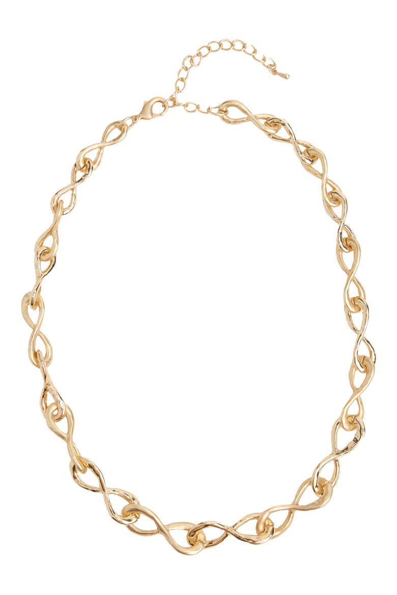 Infinity Link Collar Necklace, Main, color, GOLD