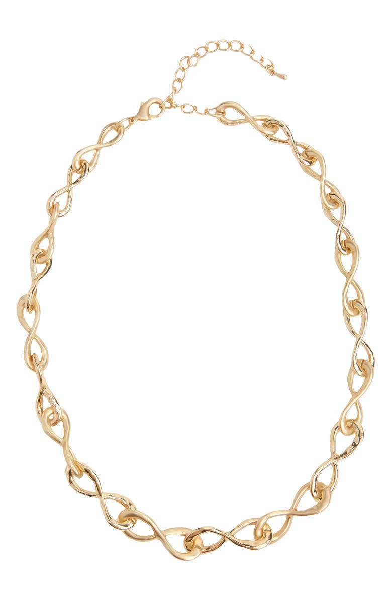SAACHI Infinity Link Collar Necklace, Main, color, Gold