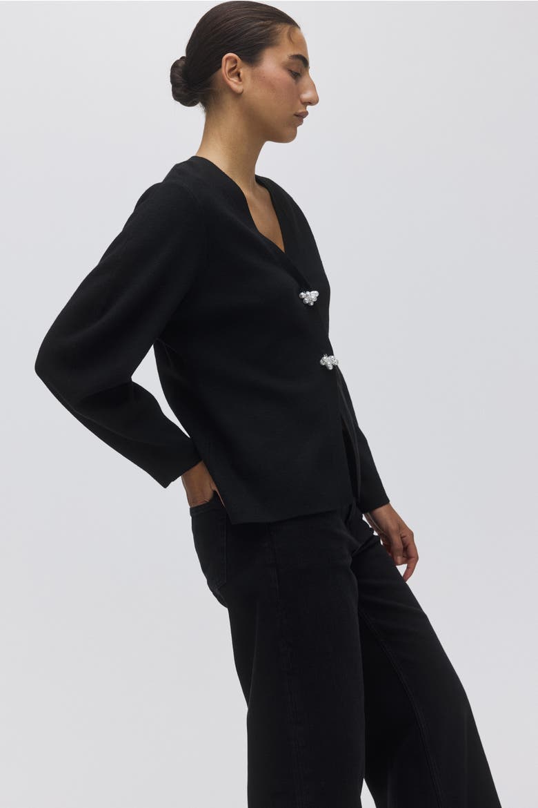 Knitted Cardigan, Alternate, color, Black