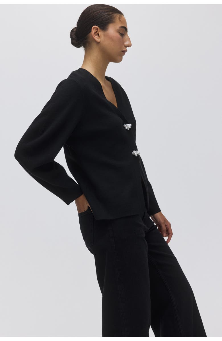 H&M Knitted Cardigan, Alternate, color, Black