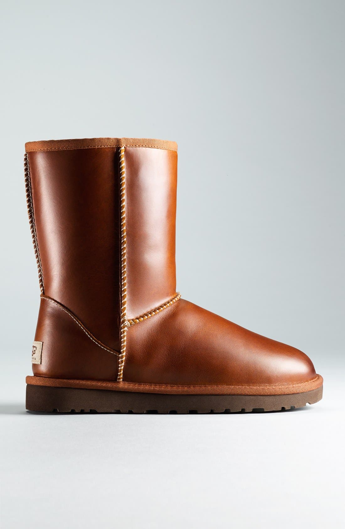 UGG<sup>®</sup> Australia 'Classic Short' Leather Water Resistant Boot, Alternate, color, 