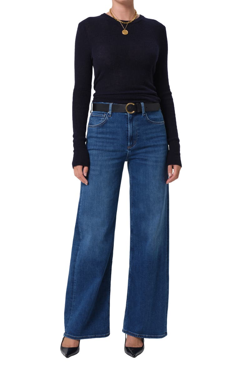 High Waist Wide Leg Jeans, Alternate, color, AMBRY MD INDIG