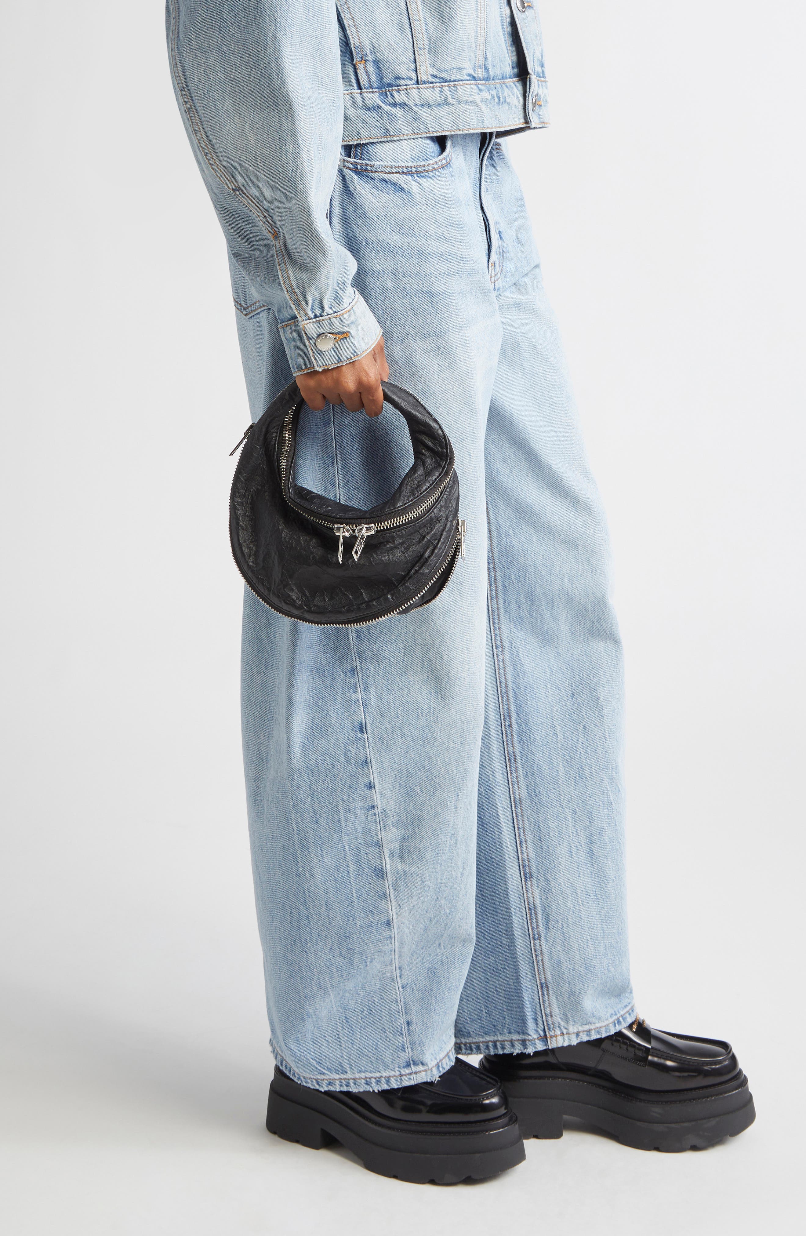 Alexander Wang Mini Twist Memory Leather Handbag, Alternate, color, 