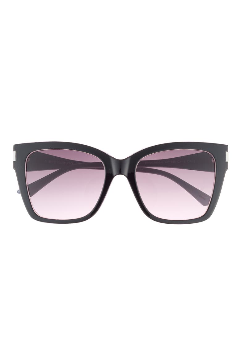 56mm Gradient Square Sunglasses, Main, color, BLACK ROSE