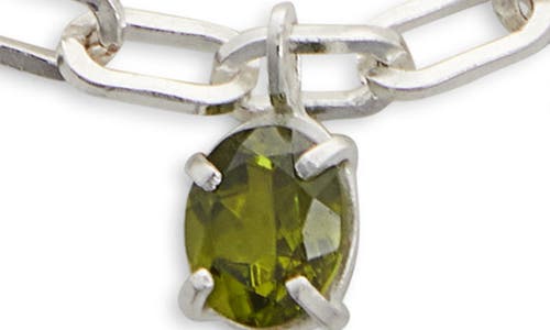 Shana Cave Flower Station Necklace In Silver Periodt Ruby Blue Topaz