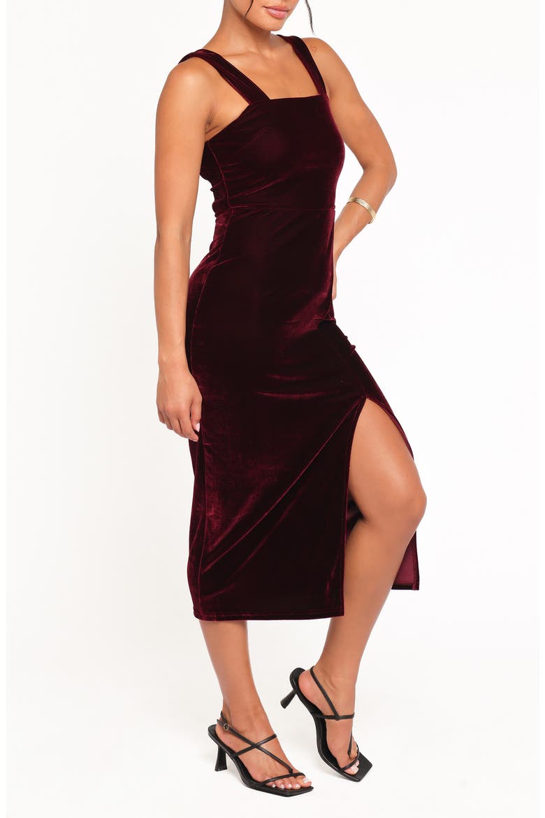 Hyatt Square Neck Sleeveless Midi Dress, Alternate, color, BURGUNDY